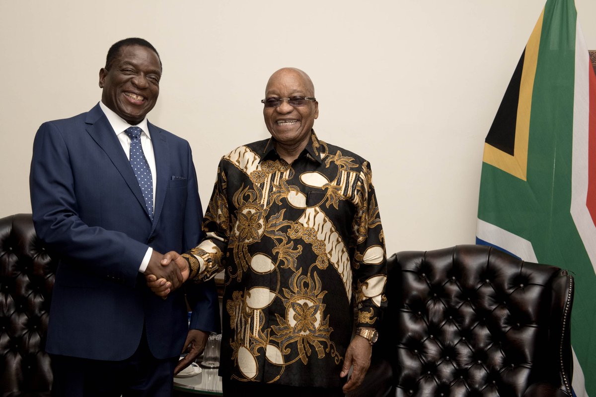 Mnangagwa meets South Africa's Zuma
